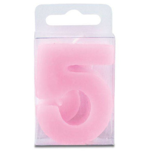 Svíčka ve tvaru číslice 5 - mini, růžová - Stadter