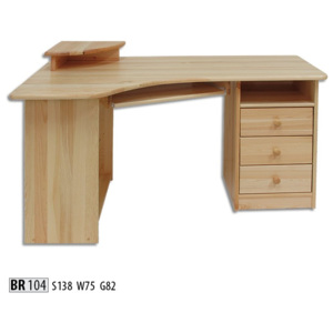 HMmax PC stůl BR 104 borovice masiv Barevné provedení dřeva: dub