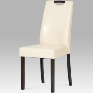 Jídelní židle AUC-207crm BK koženka krémová / wenge - Autronic