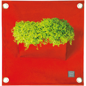 Červený závěsný květináč The Green Pockets Amma, 45 x 50 cm
