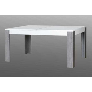 Harmonia Rozkládací stůl Wave - bílý uni/bílý lesk/šedý dub