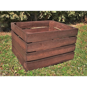 SAMBUKO Dřevěná bedýnka 50x40x30 PALISANDR