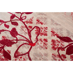 Luxusní kusový koberec Lístečky viskóza červený, Velikosti 80x150cm