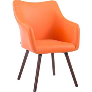 Židle Selia, ekokůže, podnož ořech (Oranžová) csv:m152039602 DMQ