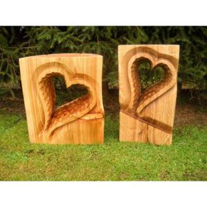DRDLIK Srdce 3 dřevořezba 40 cm