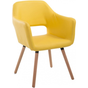 Židle Reda, ekokůže, podnož dub (Žlutá) csv:152087204 DMQ