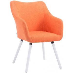 Židle Selia, látka, podnož bílá (Oranžová) csv:m152042110 DMQ