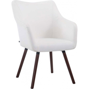 Židle Selia, ekokůže, podnož ořech (Bílá) csv:m152039602 DMQ