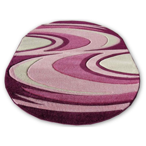 Kusový koberec Vlny fialovo růžový ovál, Velikosti 80x150cm