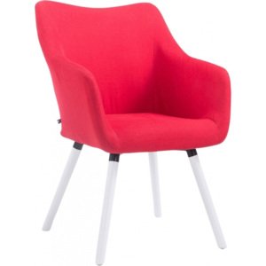 Židle Selia, látka, podnož bílá (Červená) csv:m152042110 DMQ