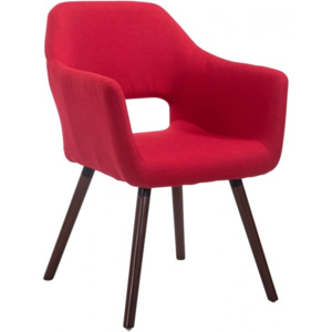 Židle Reda, látka, podnož ořech (Červená) csv:152092304 DMQ