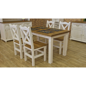 Jídelní stůl provence + židle - 160 x 80 cm / 8 ks