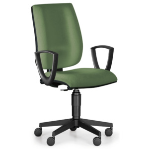 Kancelářská židle FIGO s područkami, permanentní kontakt, zelená