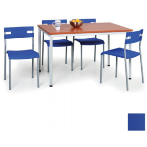 Sestava jídelní stůl + 4 židle modré ZDARMA