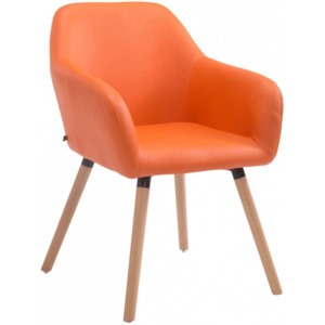 Židle Mabli, ekokůže, podnož dub (Oranžová) csv:152107302 DMQ