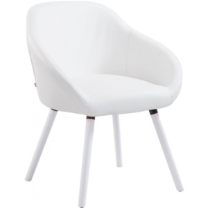Židle Lensi, ekokůže, podnož bílá (Bílá) csv:152020604 DMQ