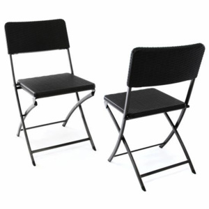 Sada 2 skládacích polyratanových židlí 80 x 40 cm - OEM D37104