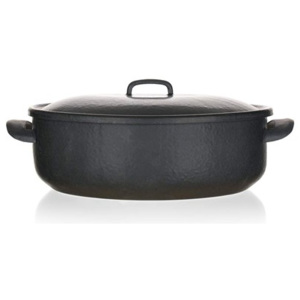 BELIS Pekáč oválný smaltovaný SFINX 32 x 24 cm, 6,5 l, s poklicí II.A