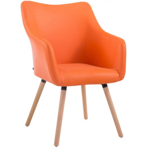 Židle Selia, ekokůže, podnož přírodní (Oranžová) csv:m152037302 DMQ