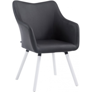 Židle Selia, ekokůže, podnož bílá (Černá) csv:m152041006 DMQ