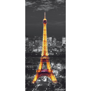 Obrazová tapeta FT V 1526, Eiffelova věž v noci, A-G Design, rozměry 90 x 202 cm