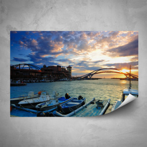 Plakát - Západ slunce v přístavu (60x40 cm)