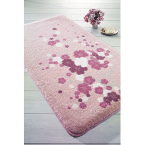 Růžová předložka do koupelny Confetti Bathmats Spray, 80 x 140 cm
