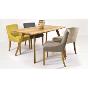 Stůl z masivu a židle - 160 x 90 cm / 1205 / 8 ks