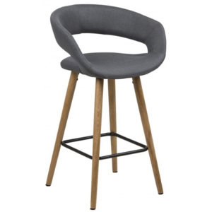 Barová židle Garry 87 cm, látka, tmavě šedá