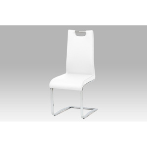 Jídelní židle chrom a bílá ekokůže DCH-563 WT AKCE