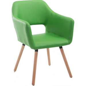 Židle Reda, ekokůže, podnož dub (Zelená) csv:152087204 DMQ