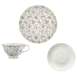 Creative Tops Šálek s podšálkem a talířem White Floral porcelán
