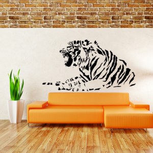 Samolepka na zeď - Indický tygr (60x33 cm)