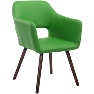 Židle Reda, ekokůže, podnož ořech (Zelená) csv:152089204 DMQ