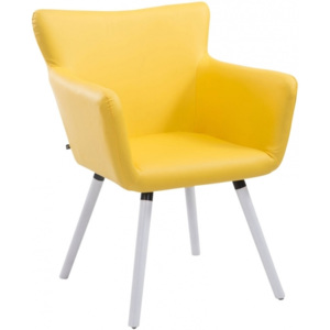 Židle Arten, ekokůže, podnož bílá (Žlutá) csv:152099002 DMQ