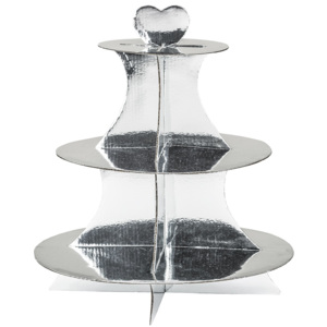 3patrový servírovací stojan, stříbrná, v. 34 cm