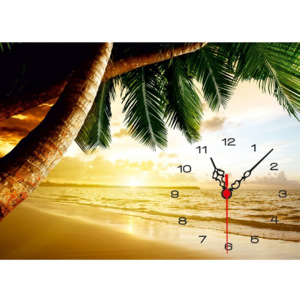 Nástěnné hodiny v obraze Tropical Paradise Sunset