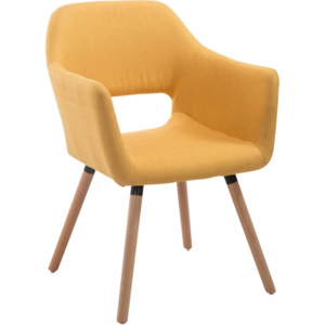 Židle Reda, látka, podnož dub (Žlutá) csv:152094304 DMQ