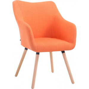 Židle Selia, látka, podnož přírodní (Oranžová) csv:152037510 DMQ