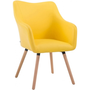 Židle Selia, ekokůže, podnož přírodní (Žlutá) csv:m152037302 DMQ
