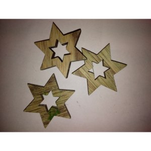 Dřevěné hvězdy 4cm/24ks