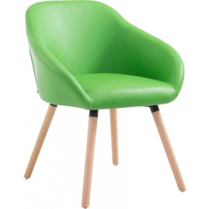 Židle Lensi, ekokůže, podnož přírodní (Zelená) csv:152019004 DMQ