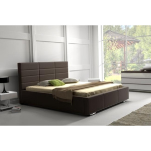Luxusní postel Mars 140 x 200 cm + matrace Comfort 14 cm + rošt - hnědá barva