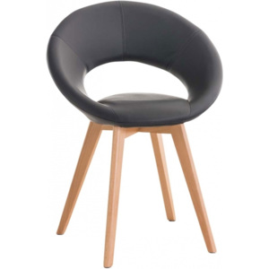 Jídelní židle Timy, ekokůže, dřevěná podnož (Šedá) csv:181812501 DMQ