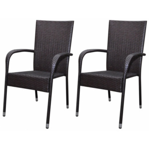 Ratanový hnědý set židlí 2 ks V0928 Dekorhome