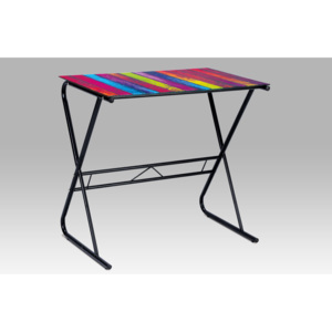 PC stolek skleněný s barevným motivem CD-101 BK