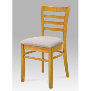 Jídelní židle, dub, potah hnědo-šedý