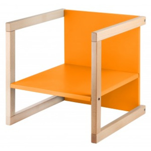 WOOD PARTNER Dětská židlička 3v1 WENDY natur lak/oranžová