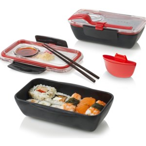 Lunch box BLACK+BLUM Bento, 500ml, černý/červený