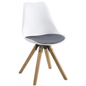 Jídelní židle Damian, dřevo/bílá/tmavě šedá